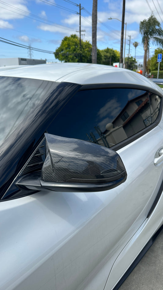 M Style Carbon Fiber Mirror Caps - Toyota A90 Supra